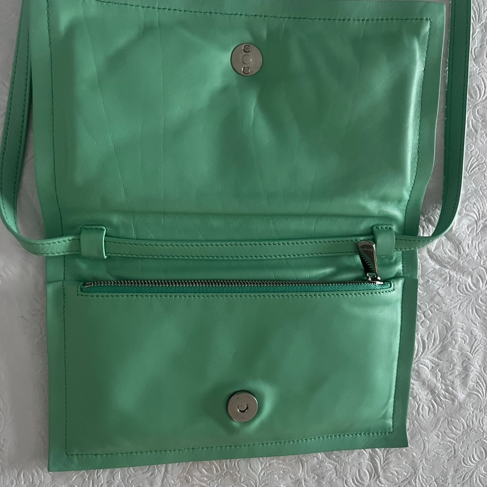 Salvatore Ferragamo Viva Mini Leather Shoulder Bag in Fresh Mint Green - Picture 13 of 15